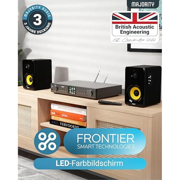 MAJORITY Fitzwilliam, DAB Plus Internetradio WLAN Tuner mit Spotify Connect, Fernbedienung und Farbdisplay, Schwarz – Bild 3