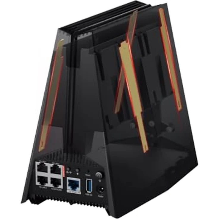 TP-Link Archer GXE75 Gaming Router, Wi-Fi 6E AXE5400 Tri-Band, 2,5 Gbps Anschlüsse, dediziertes Spiele-Panel, Exklusive Beschleunigung für Spiele, spielorientiertes Design, kompatibel mit Alexa – Bild 3