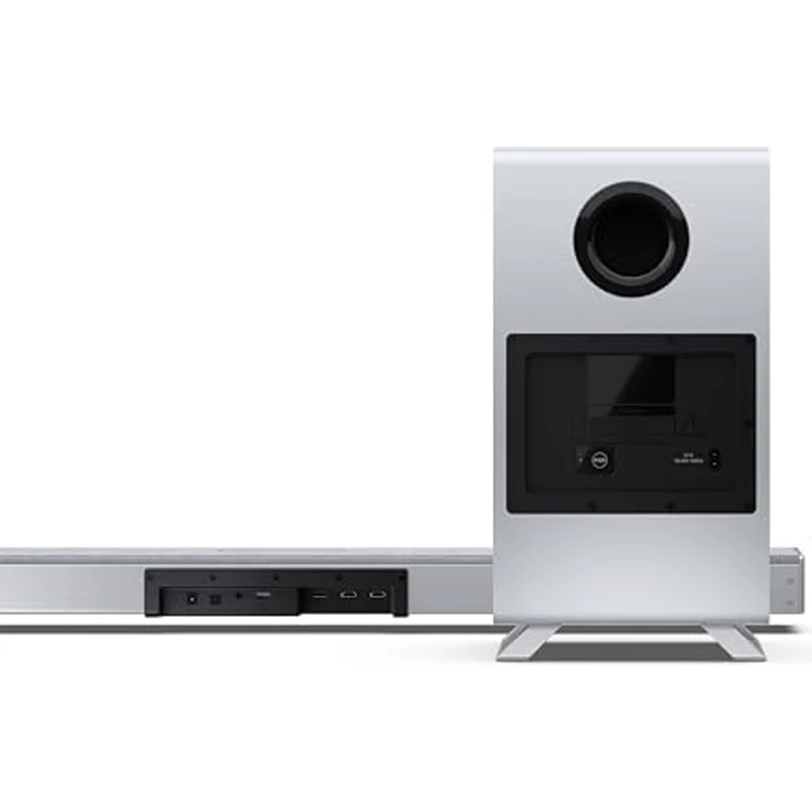 Sharp HT-SBW53121(SL) Q 3.1.2 Dolby Atmos/DTS:X Soundbar mit kabellosem Subwoofer, Silber, 360 W, 3.1 Kanal – Bild 3