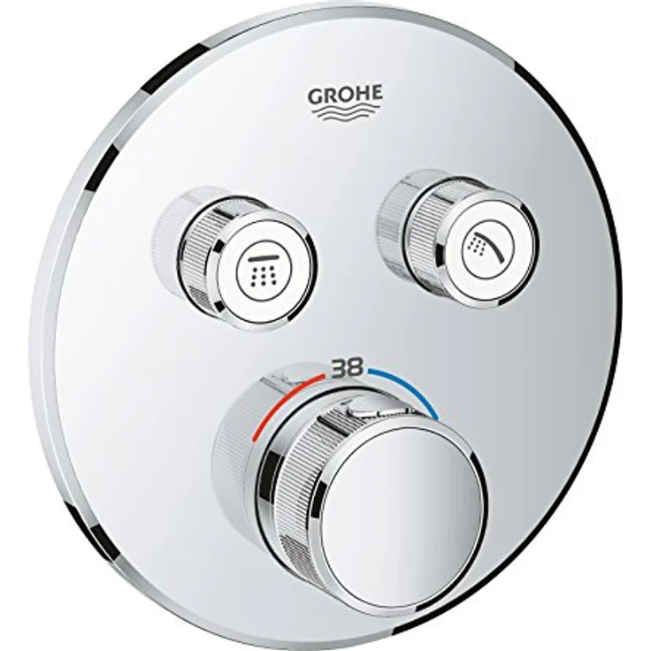 GROHE Grohtherm SmartControl - Thermostat mit 2 Absperrventilen (langlebige Oberfläche, Sicherheitssperre bei 38°C, Fertigmontageset), chrom, 29119000 – Bild 1