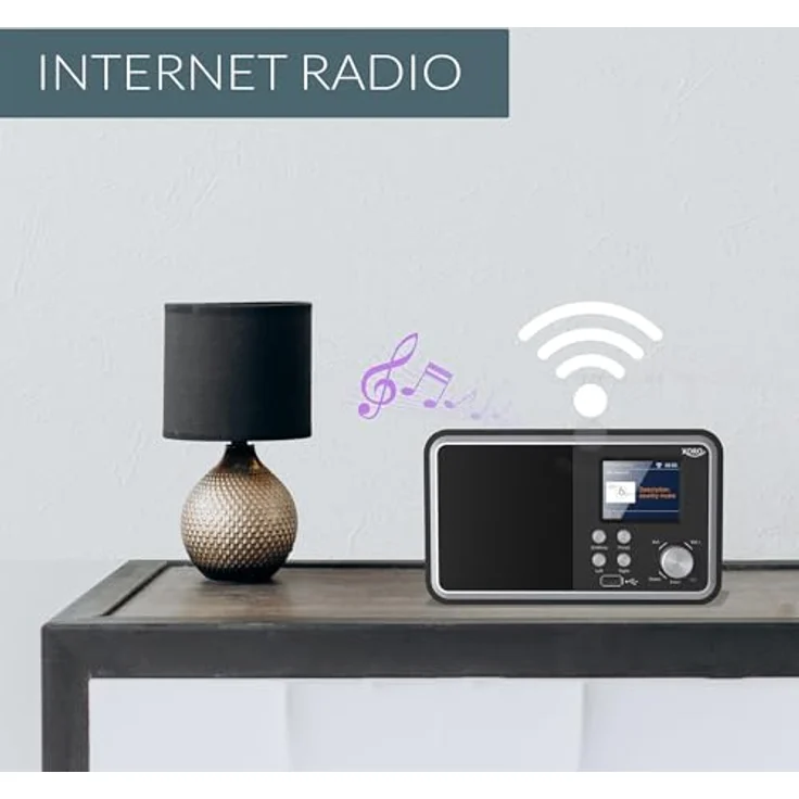 Xoro DAB 300 IR, Digitales WLAN Internet Radio mit 2.4“ Farbdisplay, Bluetooth 5.2, FM/DAB+, Wecker, Schwarz – Bild 2
