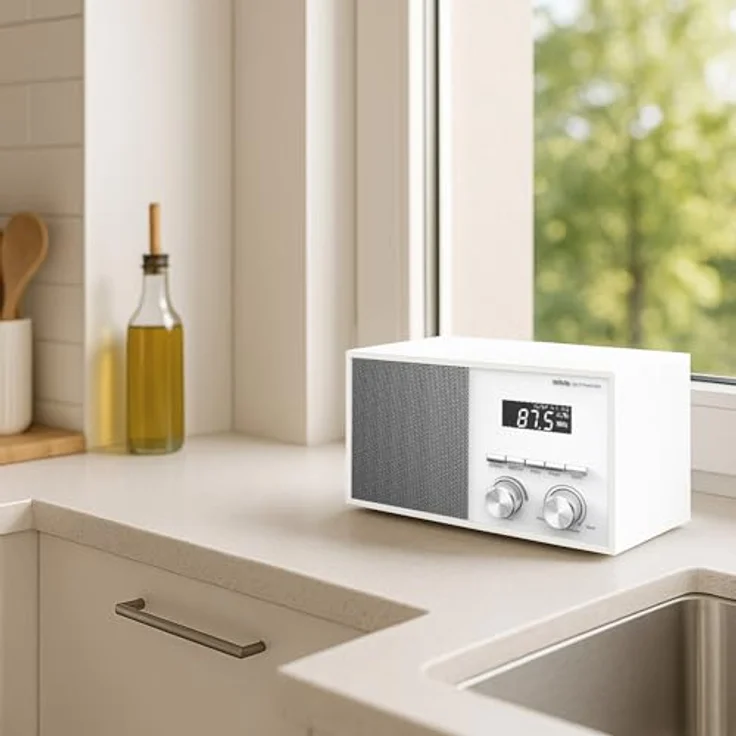 Silva Schneider Mono 1976 BT, Radiowecker mit Bluetooth, FM-Radio, Weckfunktion, Weiss – Bild 5