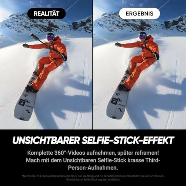 Insta360 X5, wasserdichte 8K 360°-Action-Cam mit Dreifach-KI-Chip, unsichtbarem Selfie-Stick-Effekt, FlowState-Stabilisierung und 3h Akku – Bild 4