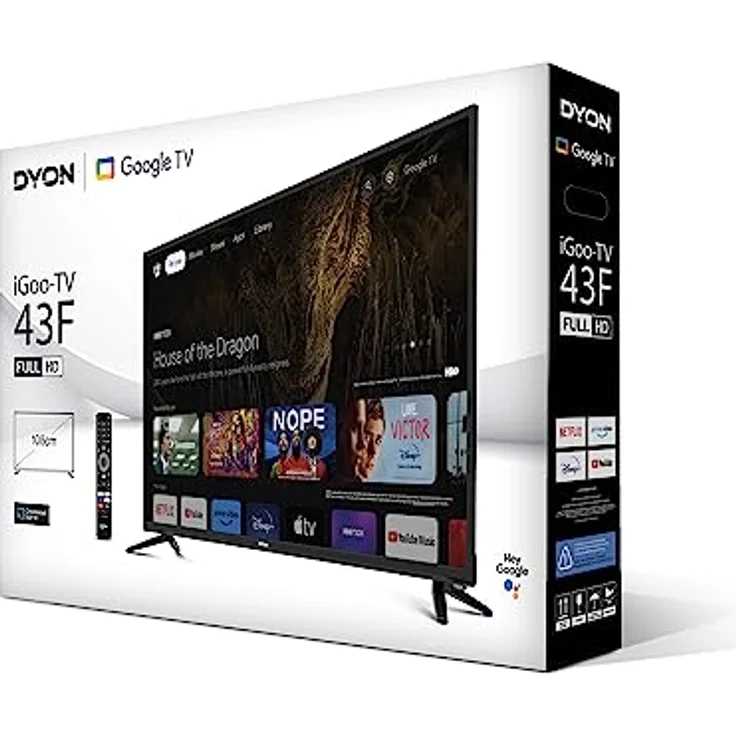 DYON iGoo-TV 43F 108cm (43 Zoll) Google TV (Full-HD, HD Triple Tuner, Prime Video, Netflix, Google Play Store für DAZN, Disney+, Apple TV+, Paramount+, waipu.tv UVM., Google Assistant) [Mod. 2023] – Bild 4