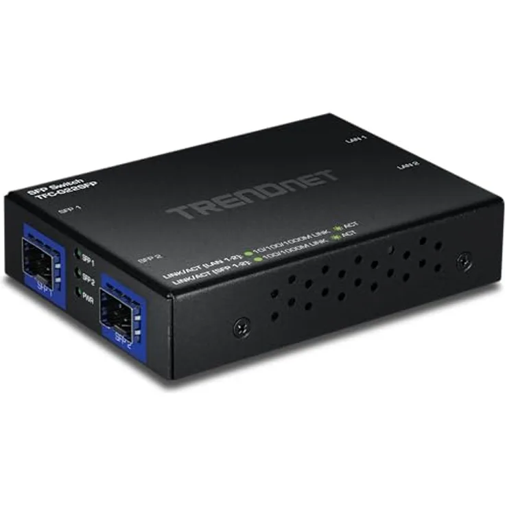 Trendnet 4-Port Gigabit Switch, unmanaged Netzwerk Switch mit 8 Gbit/s Kapazität, lüfterlosem Design, Schwarz
