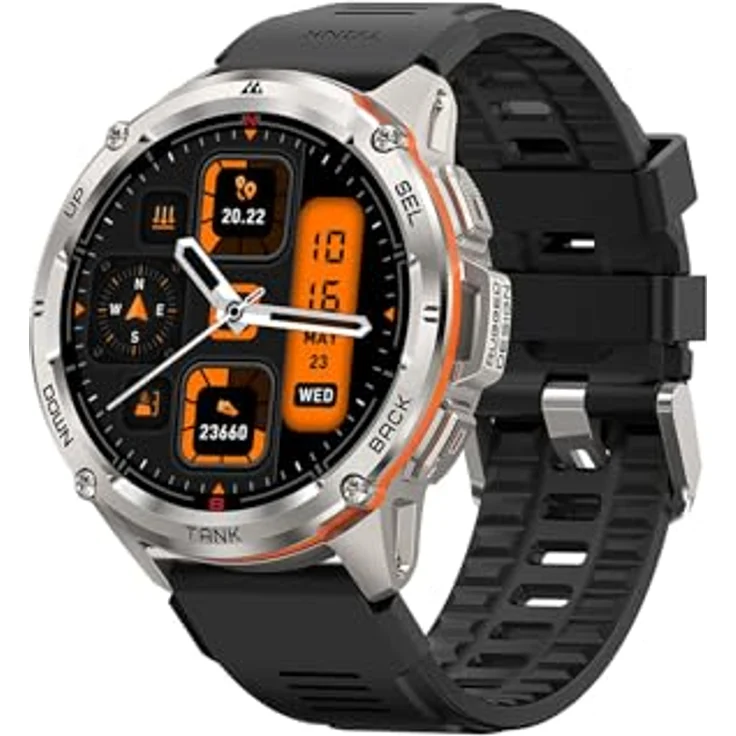 KOSPET 14000014000 Smartwatch T3 Ultra, 1,4 Zoll AMOLED, GPS, wasserdicht, Silber – Bild 2