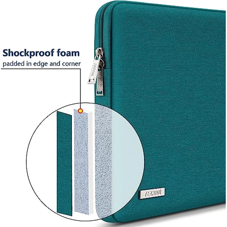 TECOOL Laptop Tasche Hülle für 12,3-13" Surface Pro und MacBook Air/Pro, wasserdicht mit weicher Polsterung, Teal – Bild 4