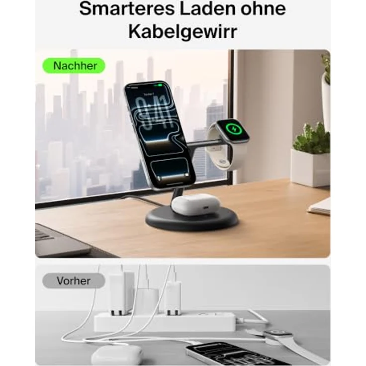 Belkin UltraCharge 3-in-1 Wireless Charging Stand, Qi2, 25 Watt, Schwarz – Bild 6