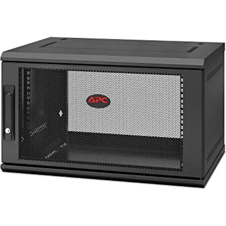 APC Wandschrank AR106SH4, 19 Zoll Rack, 6 HE, Serverschrank, schwarz, mit integrierter Belüftung und 5 Jahren Garantie