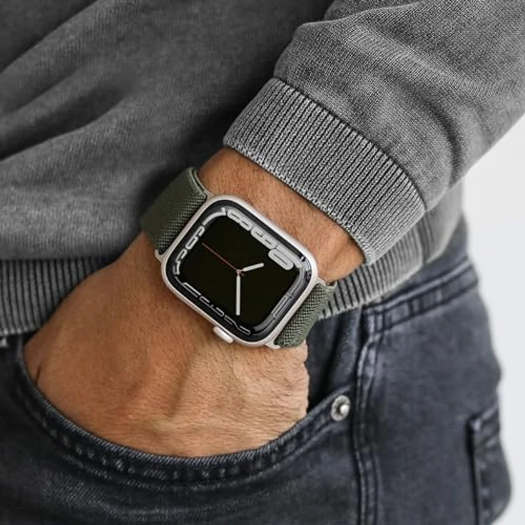 Vonmählen Classic Nylon Loop Armband für Apple Watch, 40/41/42 mm, Olive, versandkostenfrei – Bild 3