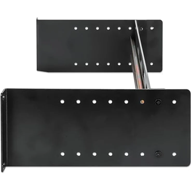 Intellinet Verstellbares 48,3 cm Rackmount 2U DIN-Schienen-Kit – 8-stufige Tiefenverstellung mit Zylinderhut, 12,2 kg Tragkraft, strapazierfähig - 716345, Aluminium – Bild 3