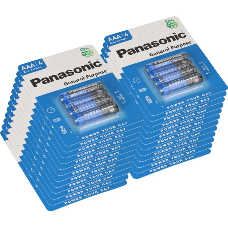 Panasonic AAA General Purpose 1,5V Batterien, 96 Stück im Blisterpack, Zn/C Technologie