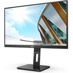 AOC 24P2QM - 24 Zoll FHD Monitor, höhenverstellbar (1920x1080, 75 Hz, VA Panel, VGA, DVI, HDMI, DisplayPort, USB Hub), schwarz