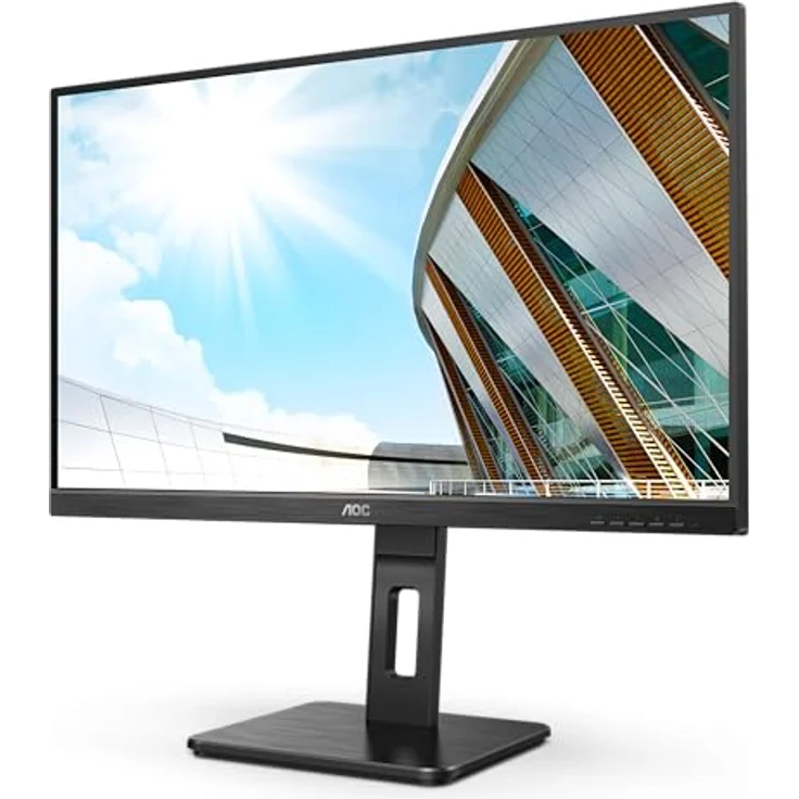 AOC 24P2QM - 24 Zoll FHD Monitor, höhenverstellbar (1920x1080, 75 Hz, VA Panel, VGA, DVI, HDMI, DisplayPort, USB Hub), schwarz – Bild 1