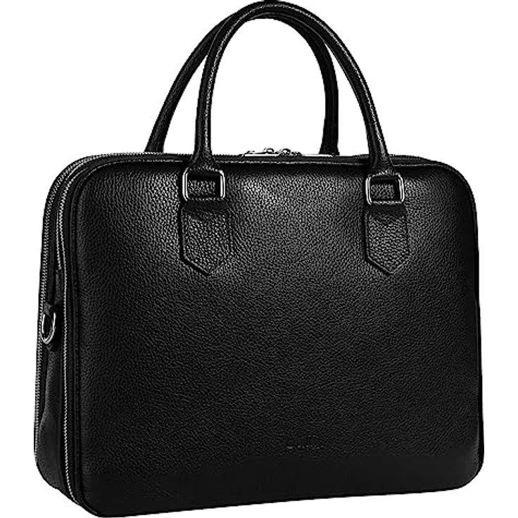 Cluty Aktentasche aus 100% Rindleder, Made in Italy, 28x35x13 cm, mit abnehmbaren Schultergurt und durchdachter Fächeraufteilung – Bild 3