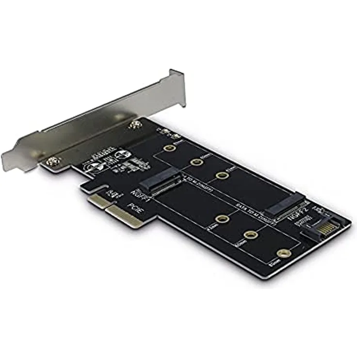 Inter-Tech 88885375 AC Adapter KT015, PCIe x4 zu M.2 PCIe + SATA zu M.2 SATA, único