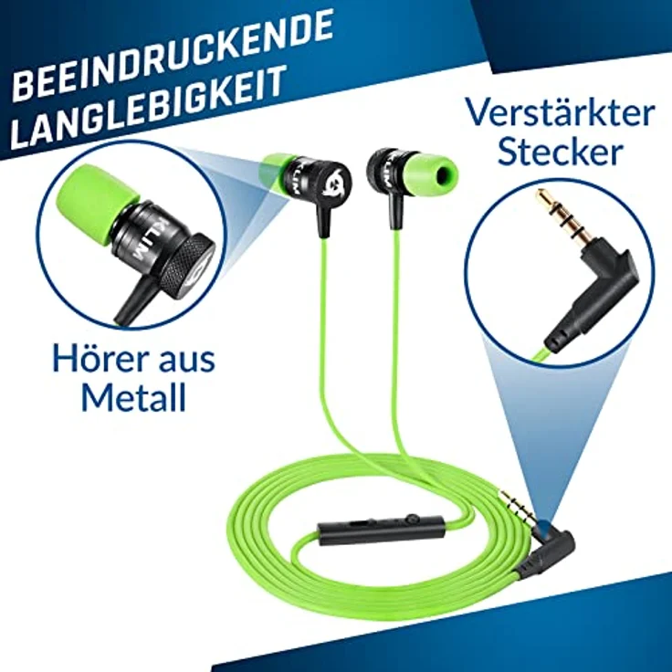 KLIM Fusion In-Ear-Kopfhörer mit Memory Foam grün – Bild 3