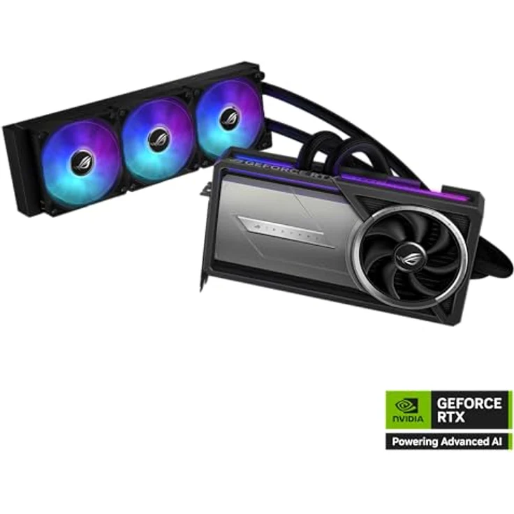 ASUS ROG Astral LC GeForce RTX 5090 32GB GDDR7 OC Edition Gaming Grafikkarte mit All-in-One-Flüssig-CPU-Wasserkühlung, Nvidia DLSS4, PCIe 4.0, DP 2.1b, 360mm AIO-Kühler - Schwarz – Bild 2