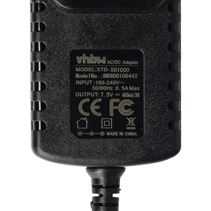 vhbw Netzteil kompatibel mit V-Tech Kidi Smart Glow Art, AC/DC Netzadapter mit Euro-Stecker, schwarz, 7,5 V / 0,4 A – Bild 5