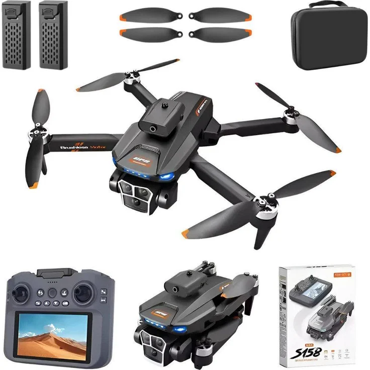GOLDSTERN-TECH RC-Quadrocopter S158 MAX, GPS-Drohne mit Full-HD Videoübertragung, Bildschirm-Controller, Headless-Modus und Auto-Return