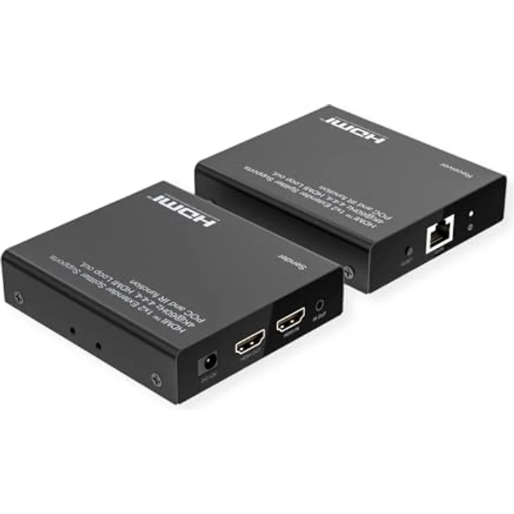 ROLINE HDMI Extender und Splitter, 1x2, über Kat.6A, 70m, 4K60Hz, in stabilem Metallgehäuse – Bild 2