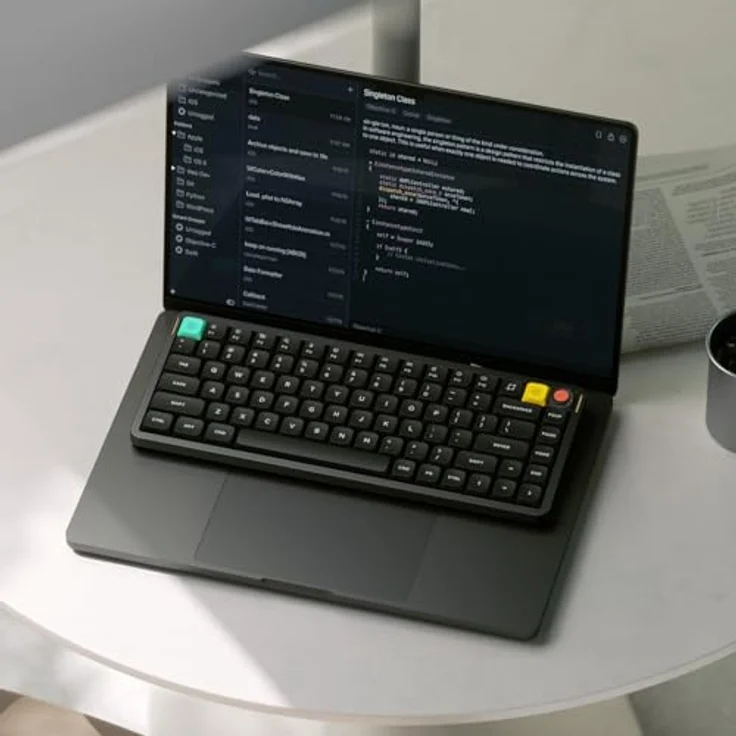 Nuphy Air75 V3 Kabellose Mechanische Tastatur Hot Swappable, 84 Taste 75% ANSI US Layout, Custom Low Profile, RGB LED, Gasket Mounted, Bluetooth/2.4GHz/USB-C, Schwarz Brown nano – Bild 6