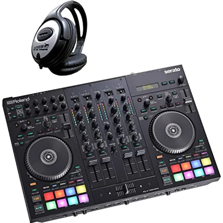 Roland DJ-707M Mobiler DJ-Controller Mischpult + keepdrum Kopfhörer