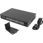 Lanberg RSGE-24P-2GE-2S-360 network switch Unmanaged (26 Ports), Netzwerk Switch, PoE+ 360W, rack 19 Zoll, Schwarz