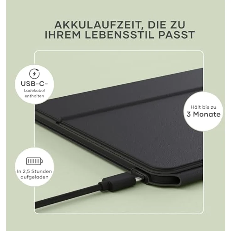 Satechi OntheGo Bluetooth Tastatur mit integrierten Standfuß, Schwarz, Scissor-Switch-Tasten, USB-C-Anschluss – Bild 5