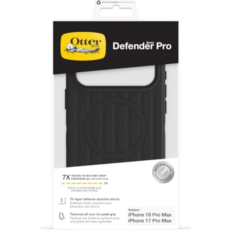 Otterbox Defender Series Pro Outdoorcase für Apple iPhone 18 Pro Max und iPhone 17 Pro Max, schwarz, MagSafe-kompatibel, dreilagiges Design mit Fallschutz und stoßdämpfenden Ecken – Bild 5
