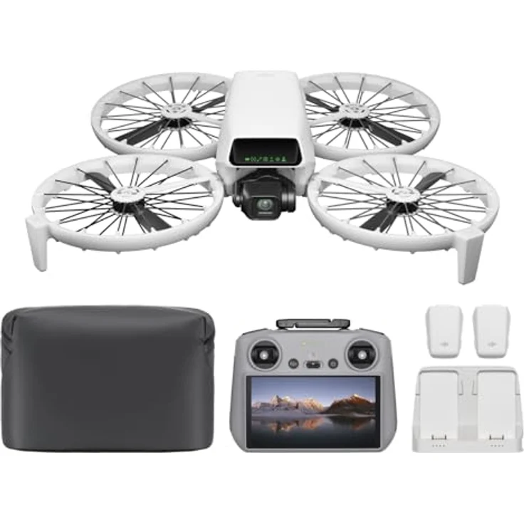 DJI Flip Fly More Combo (RC 2 Fernsteuerung mit Bildschirm), Drohne mit Kamera 4k für Erwachsene, Handstart, autom. Rückkehr, Intelligent Flight, 3 Akkus für 93 min Flugzeit – Bild 1