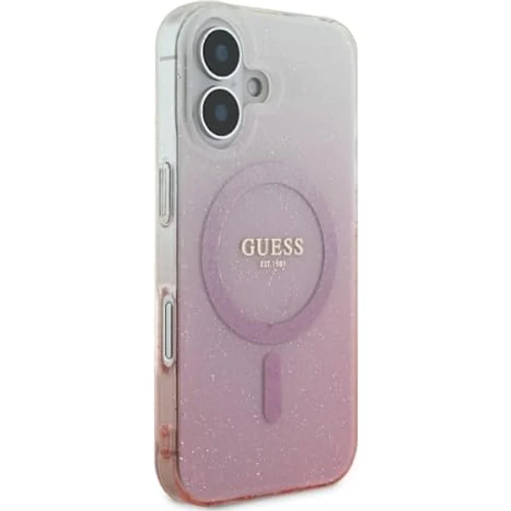 CG MOBILE Guess GUHMP16MHGRCELP Hülle für iPhone 16 Plus 6.7", Rosa Hartschaum-Case mit IML Glitter Gradient – Bild 4