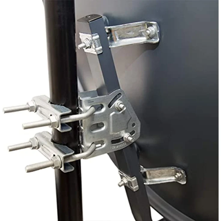 PremiumX PXS80 Satelliten-Komplettanlage, 80 cm Anthrazit Satellitenschüssel mit Twin Monoblock LNB für Astra und Hotbird, 2 Teilnehmer – Bild 2