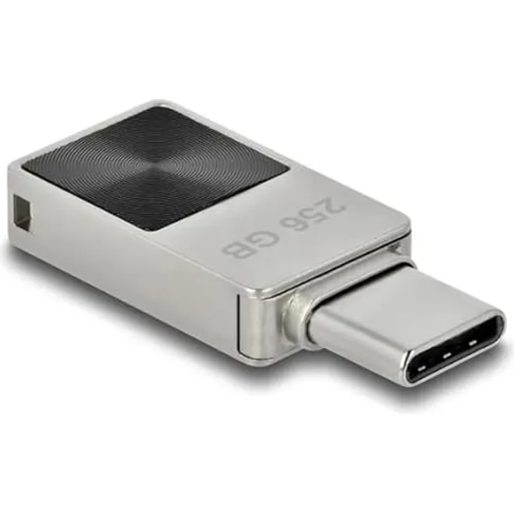Delock Mini (256 GB, USB C), USB Stick, Grau, Schwarz