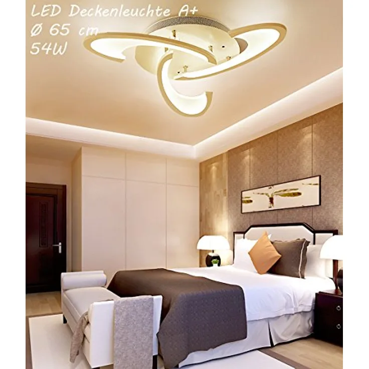 Eurotondisplay LED Deckenleuchte 2127-3 Ø 65 cm LED 59W mit Fernbedienung, kalt-warm einstellbare Lichtfarbe, dimmbar, weiß lackierter Metallrahmen