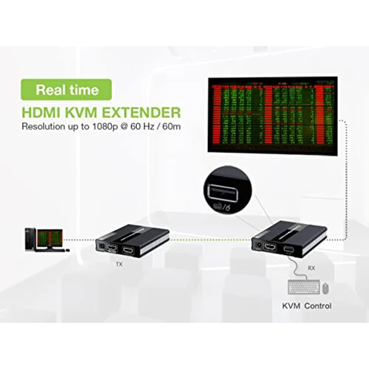EFB Elektronik HDMI-KVM Extender over CAT5, KVM Switch für 1080p bei 60Hz, bis 60 Meter Reichweite, Schwarz-Silber – Bild 7