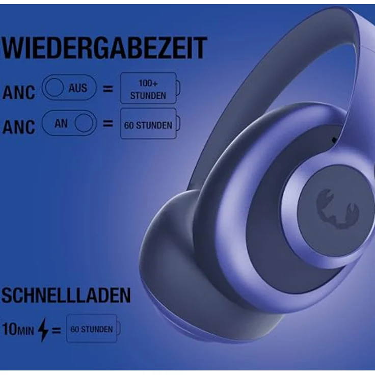 Fresh'N Rebel Clam Ace 2, Kabellose Kopfhörer mit aktiver Geräuschunterdrückung, 100 h Wiedergabezeit, Blau – Bild 7