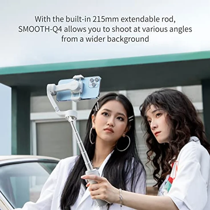 Zhiyun Smooth Q4, 3-Achsen-Stabilisator für Smartphones, grau mit ausziehbarem Arm und Stativ – Bild 2
