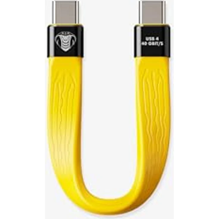 Cobra Tether USB-C auf USB-C Kabel, USB FlexPro (40 Gbit), 0,14 m, Gelb – Bild 3