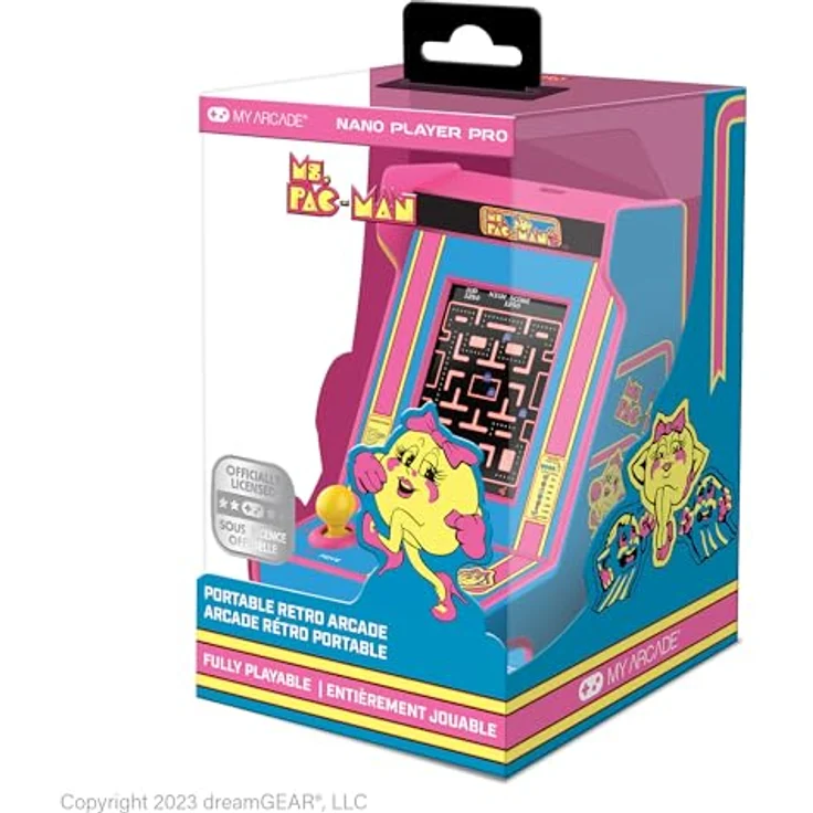 My Arcade Nano Player Ms PacMan, 4.5 Zoll tragbare Konsole mit 2.4” Farbdisplay und Lautstärkeregler – Bild 7