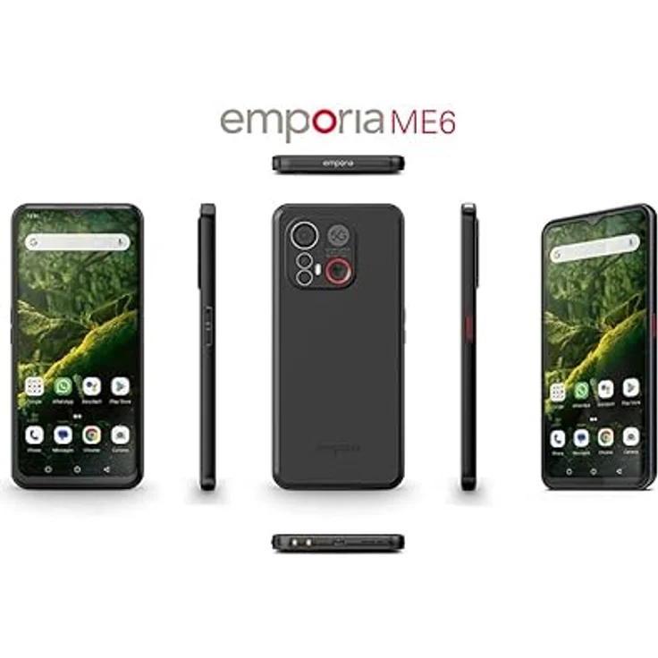 emporia ME6, Smartphone mit No-Panic-Taste, 5G Volte, 6,58-Zoll-Display, RAM 6 GB, ROM 128 GB, Android 13, 50 MP Kamera, 8 MP Selfie Kamera, Ohne Vertrag, Inkl. Easy Mode, Schwarz – Bild 5