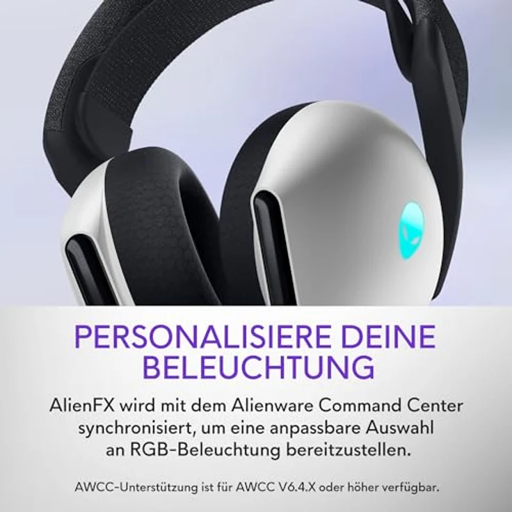 Alienware AW725H Tri-Mode Wireless Gaming Headset – Dolby Atmos, KI-Geräuschunterdrückung, 55 Stunden Akkulaufzeit, Lunar Light, RGB-Beleuchtung – Bild 5