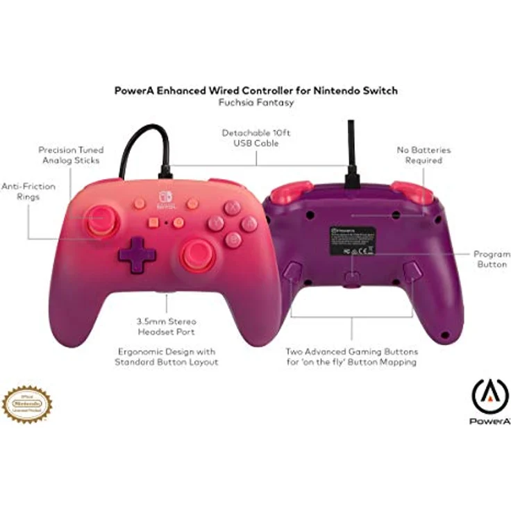 PowerA Enhanced Wired Controller - Fuchsia Fantasy Pink (1518602-01) (Switch) – Bild 6