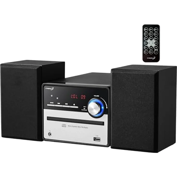 Cyberlux CL-3120 Retro HiFi Kompaktanlage | Stereoanlage | Kompaktanlage | USB | Line Out | CD/MP3 | FM Radio | 30 Speicherplätze | LED-Display | Kassettenspieler | Mini HiFi Anlage | Stereoanlage mit Boxen – Bild 1