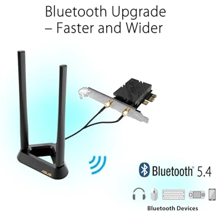 ASUS WLAN PCIe-Card Asus PCE-BE92BT (Mini PCI Express), Netzwerkkarte, Schwarz – Bild 5