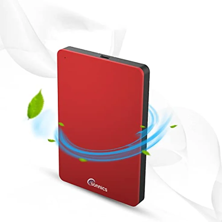 Sonnics 500GB Rot Externe tragbare Festplatte Typ C USB 3.1 kompatibel mit Windows-PC, Mac, Smart TV, Xbox One/Series X und PS4/PS5 – Bild 3