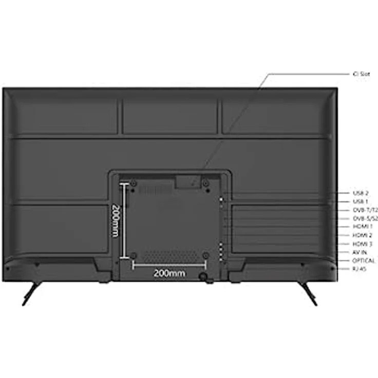 SMART TECH 4K-UHD LED 43 Zoll (109 cm) VIDAA Smart TV 43UV10V1, Quad core, 1.5G/4G, DVB-T2/C/S2, WIFI-2T2R, H.265, Dolby Audio, 3xHDMI, 2xUSB, Netflix/YouTube/Prmie Video/Google Assistant, Schwarz – Bild 2