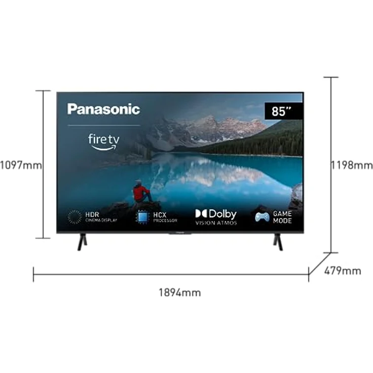 Panasonic TX-85MXW834, 85 Zoll 4K Ultra HD LED Smart TV, High Dynamic Range (HDR), Dolby Atmos & Dolby Vision, Fire TV, Prime Video, Alexa, Netflix, Game Modus, Schwarz – Bild 2