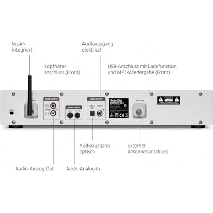 TechniSat DIGITRADIO 143 (V3), Hi-Fi-Komponente mit DAB+ und Internetradio-Funktionalität, USB-Abspielmöglichkeiten – Bild 3