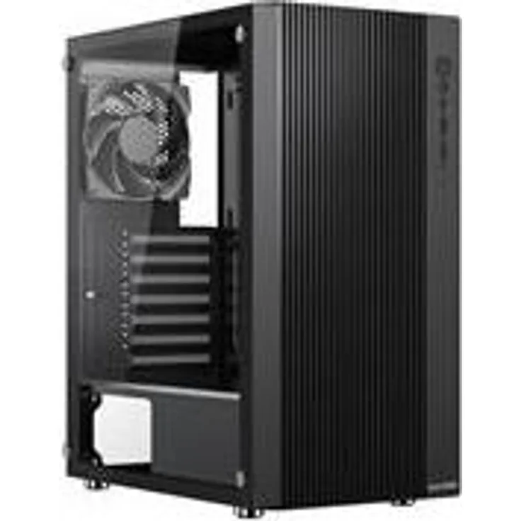 Kingston 1stCOOL G4 ATX-Gehäuse, transparent mit USB3.0 & USB-C, 2x 120mm Lüfter, schwarz